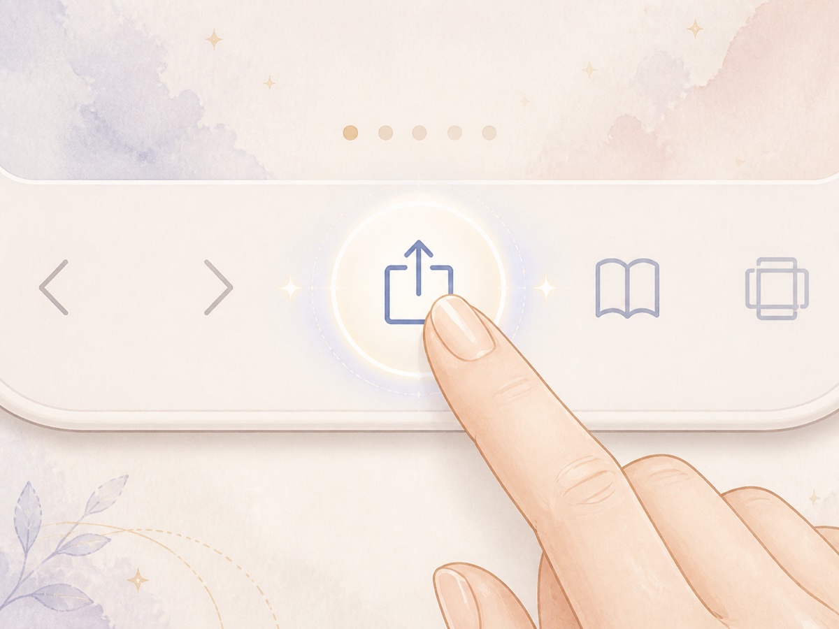 Safari 分享按鈕操作特寫